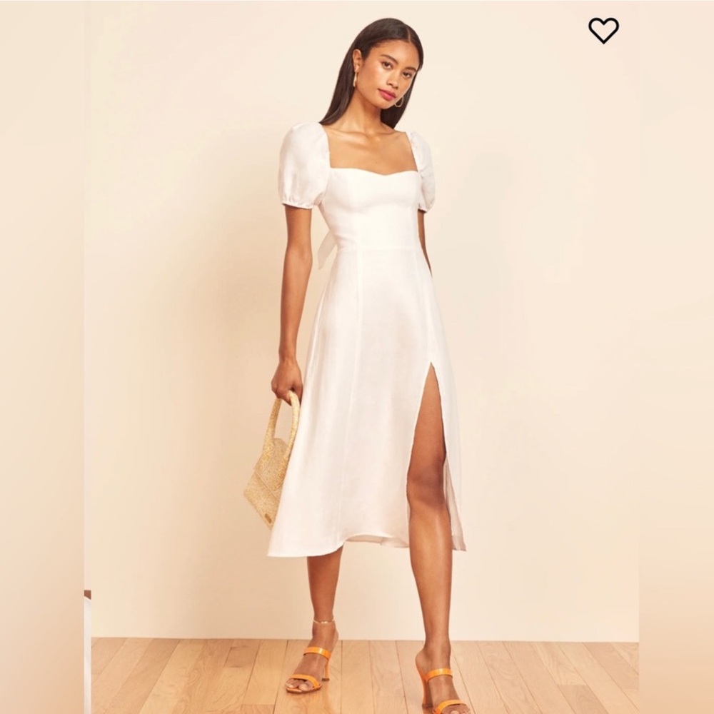 Reformation Denver Linen Midi Dress Size 6
